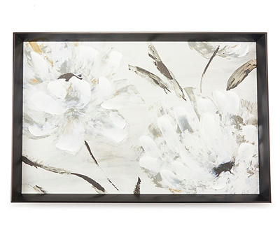 Gray Floral Framed Canvas