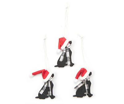 Black Dog 6-Piece Wood Mini Ornament Set