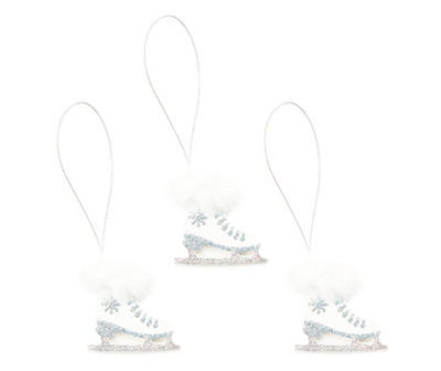 Glittery Ice Skates 8-Piece Ornament Set