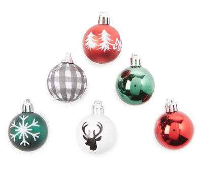 Cozy Christmas 24-Piece Shatterproof Mini Ornament Set