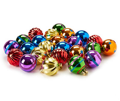 Rainbow 24-Piece Shatterproof Mini Ornament Set