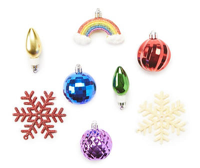 Rainbow Assorted 18-Piece Shatterproof Mini Ornament Set