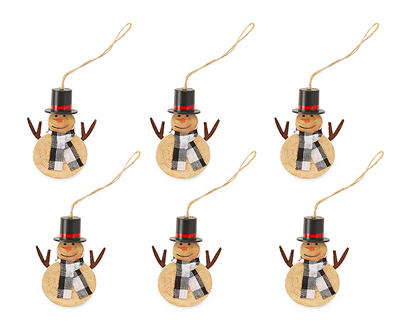 Snowman 6-Piece Wood Ornament Set