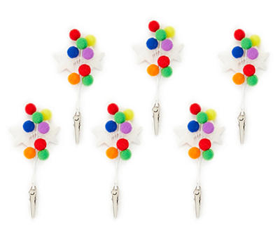 Mini Balls & Stars Clip Rainbow 6-Piece Ornament Set