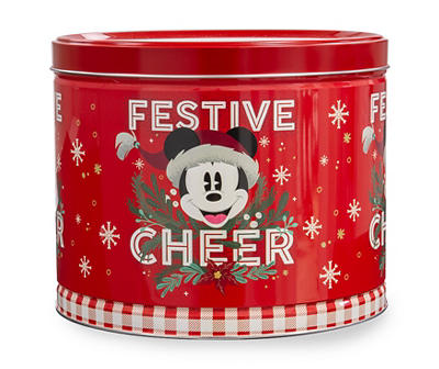 "Festive Cheer" Red Popcorn Tin, 18.5 Oz.