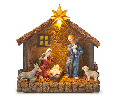 Resin LED Christmas Nativity Scene