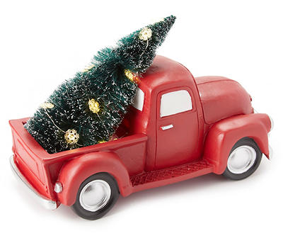 Red Truck & LED Tree Tabletop Decor