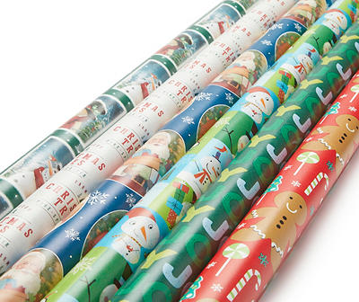 Holiday 6 Roll Gridline Wrapping Paper Multi-Pack - Styles May Vary