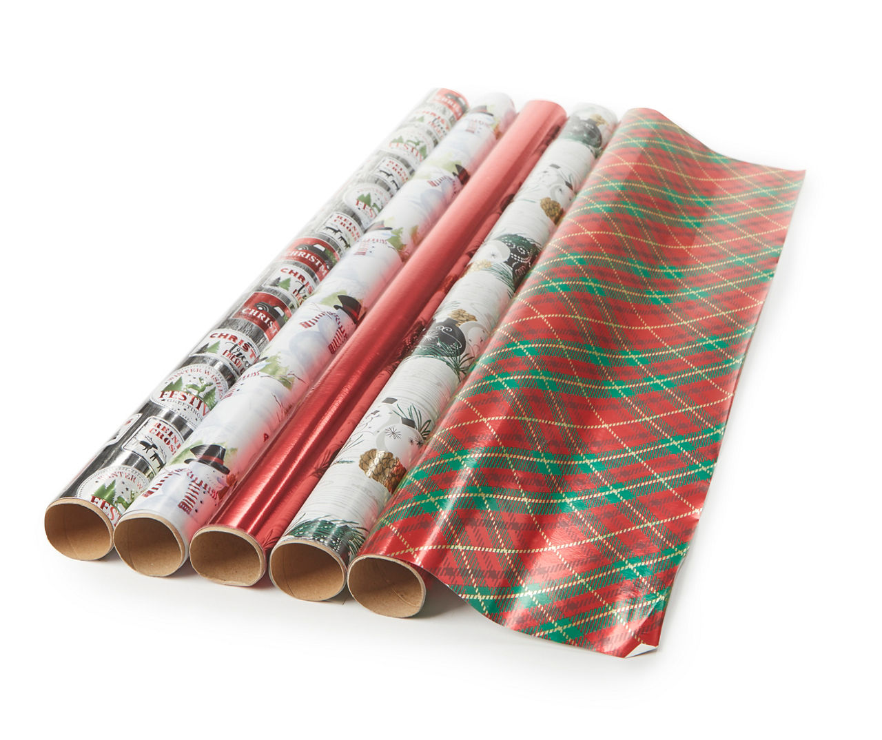 Metallic 5 Roll Gridline Wrapping Paper Multi-Pack - Styles May Vary