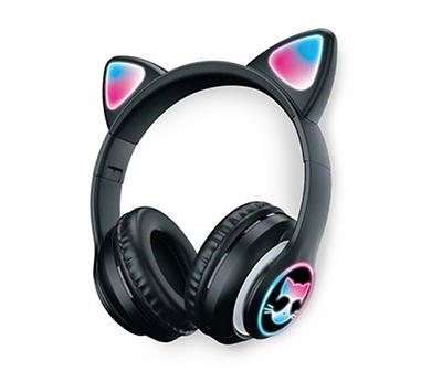 Black LED Bluetooth Cat Headphones