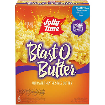 Jolly Time Blast O Butter Ultimate Theatre Style Butter Microwave Popcorn 6-3.2 oz. Bags