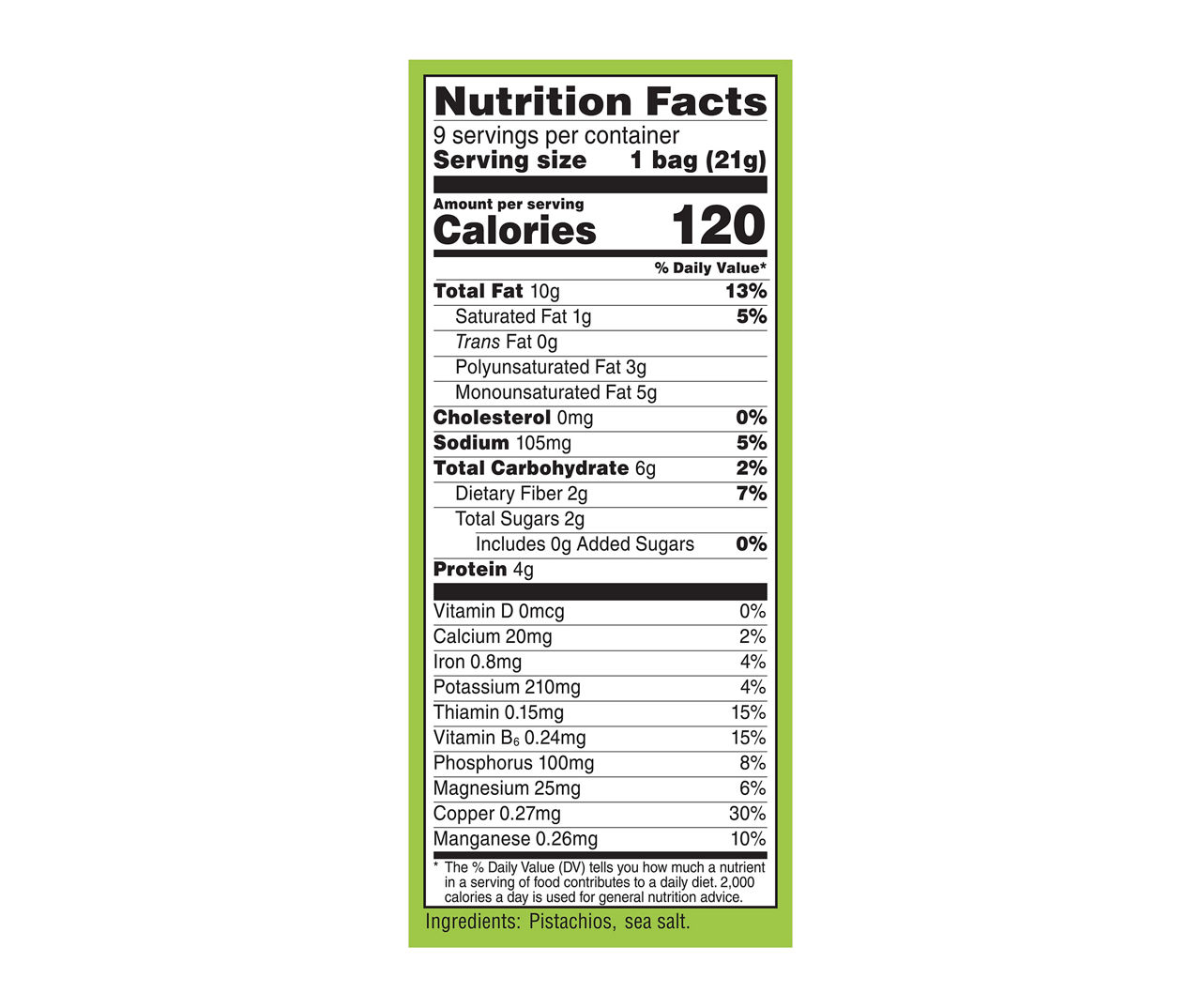 Roasted & Salted No Shell Pistachios .75 Oz. Bags, 9-Count