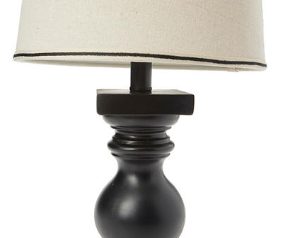 Black Finial Spindle Table Lamp