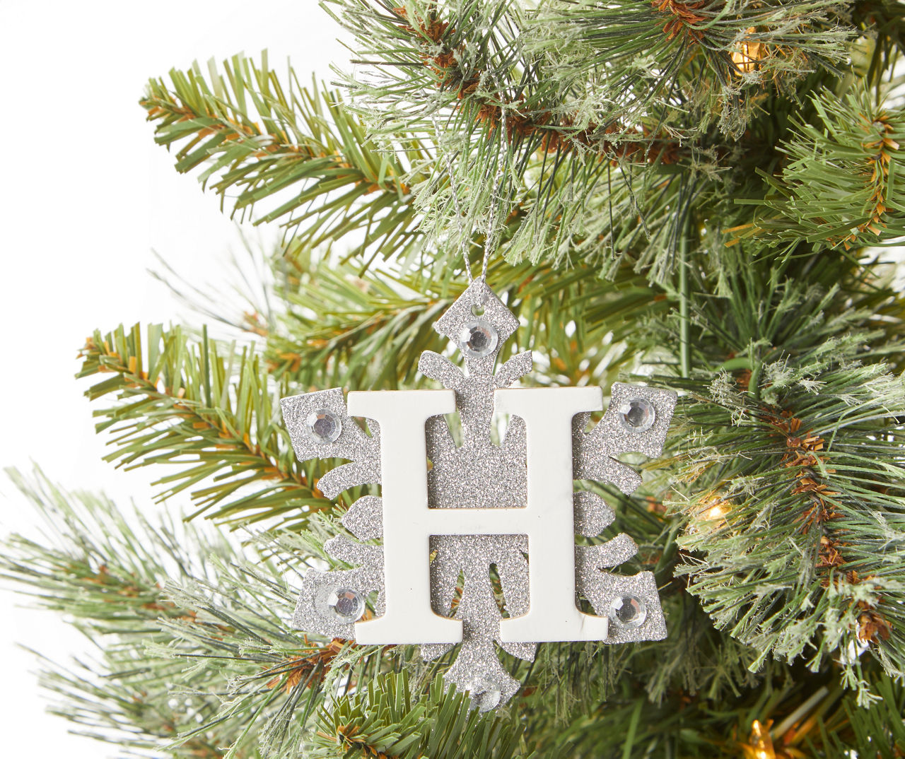 Metal Monogram Christmas Tree Ornament Letter A Silver - Wondershop