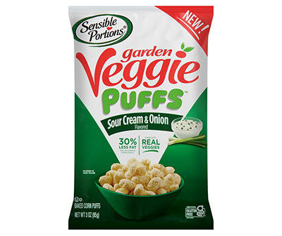 Sensible Portions Garden Veggie Sour Cream & Onion Flavored Baked Corn Puffs 3 oz. Bag