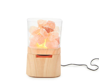 Pink & Brown Himalayan Salt Lamp With Speaker