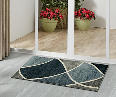 Blue & Gray New Wave Accent Rug, (20