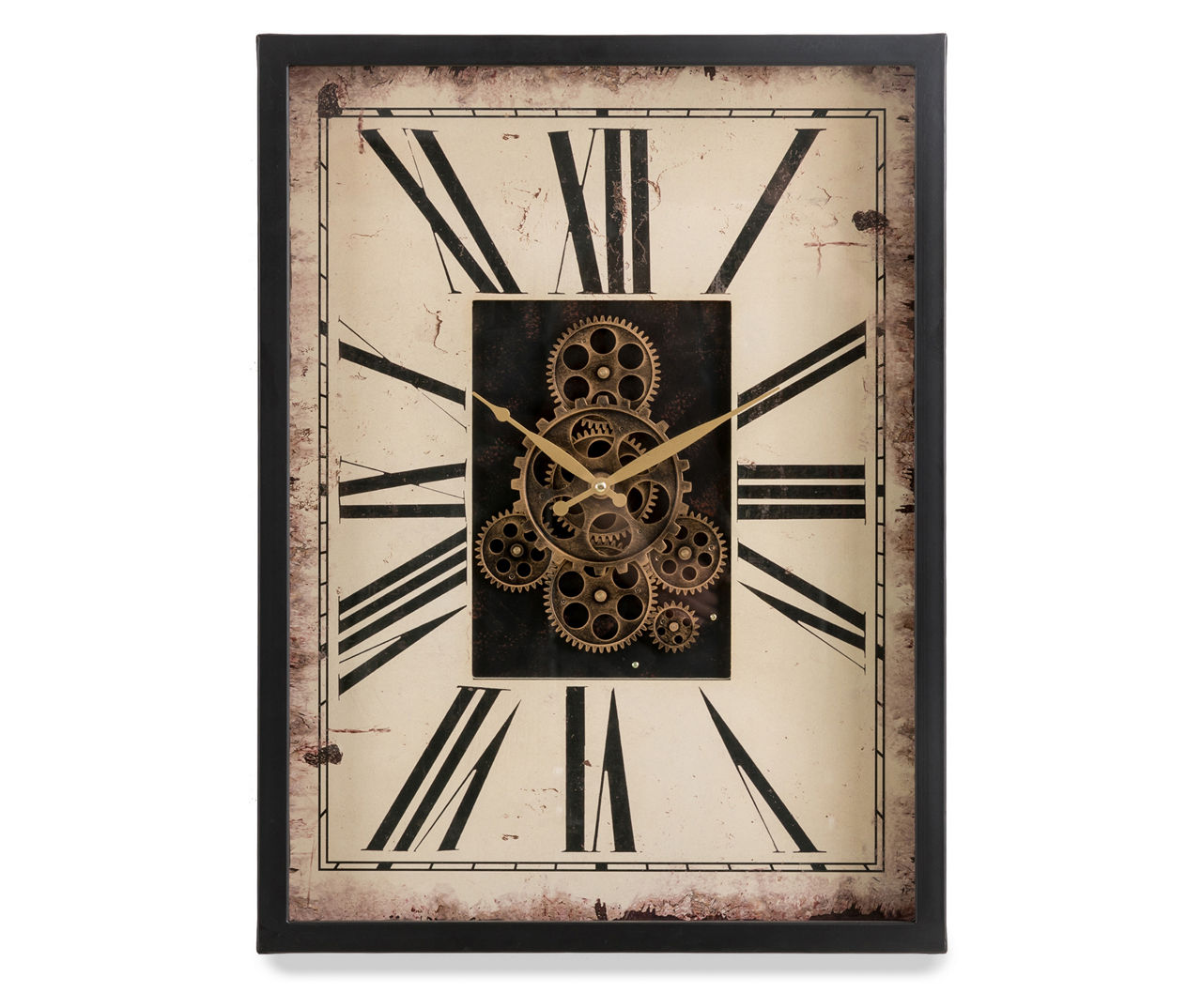 Vintage Rectangle Gear Wall Clock