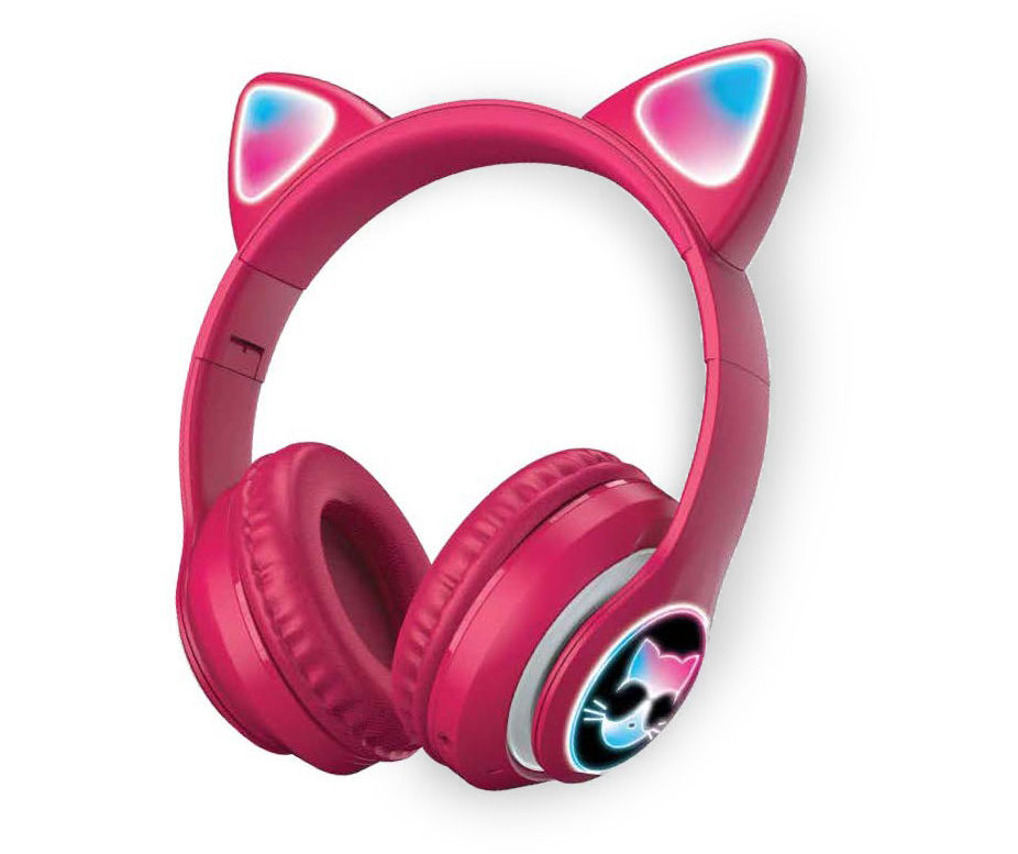 Luckyu Wireless Bluetooth Cat Ear Headphones With Mic Colors LED Light ...