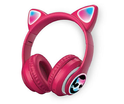Pink LED Bluetooth Cat Headphones