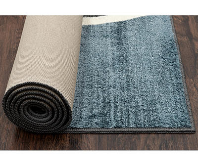 Blue & Gray New Wave Accent Rug, (30" x 46")