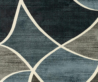 Blue & Gray New Wave Accent Rug, (48" x 66")
