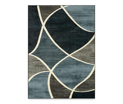Blue & Gray New Wave Accent Rug, (48" x 66")