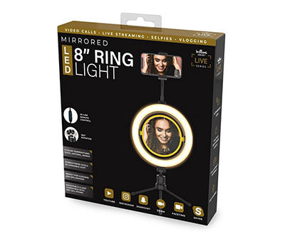 Gold & Black Mirrored LED Ring Light, (8