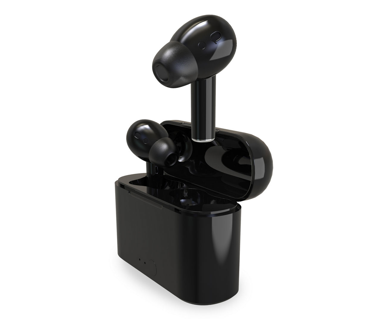 Polaroid Black Tech Pro Square Wireless Earbuds With Charging Case