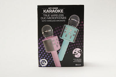 Pink & Mint 2-Piece Karaoke Mic With Wireless Speaker Set