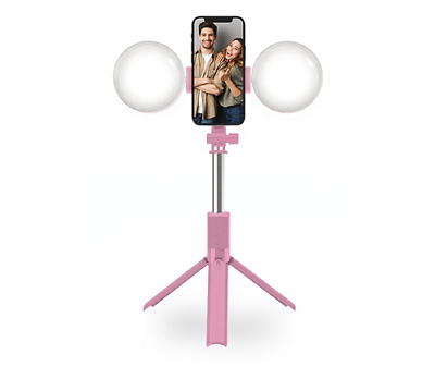Pink Tripod Double Ring Light