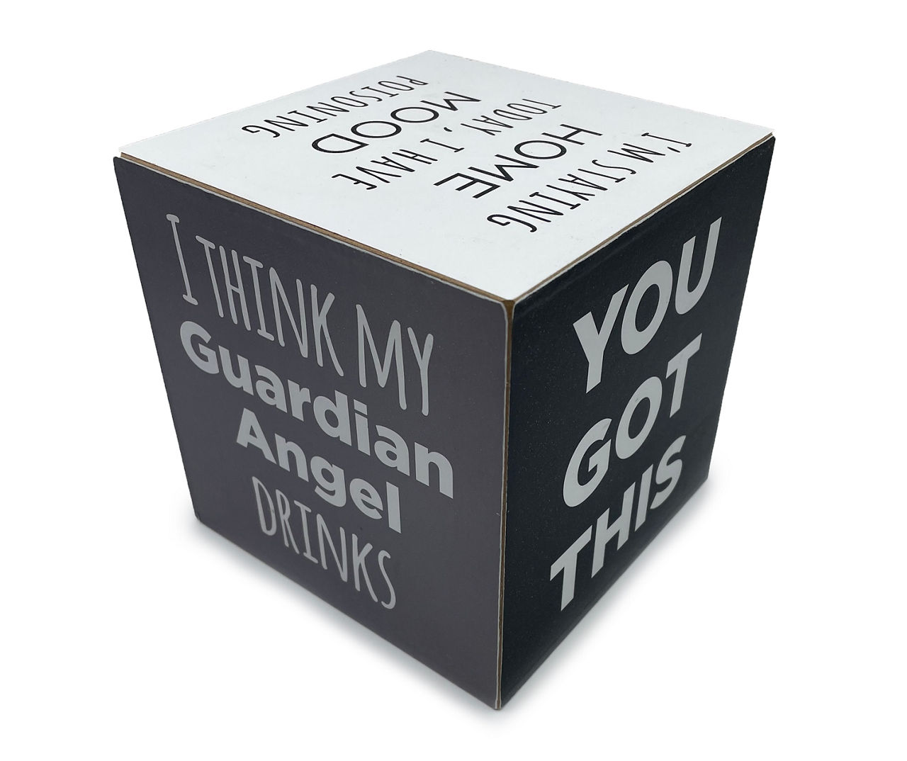 White & Black Fun Sentiment Wood Block | Big Lots