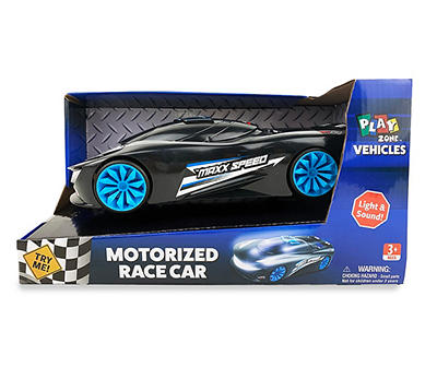 Black & Blue Motorized Race Car Toy