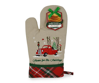 "Home For The Holidays" Oven Mitt & Butter Cookie Mix Set