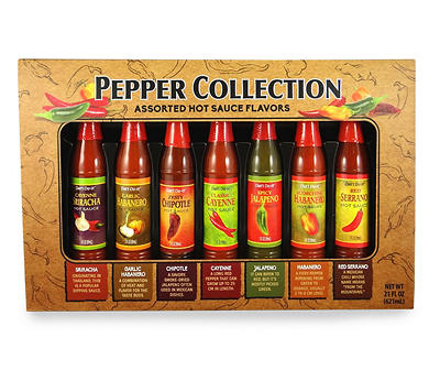 Pepper Collection 7-Piece Assorted Hot Sauce Set