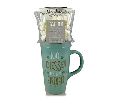 Too Blessed To Be Stressed Travel Mug & Cocoa Gift Set