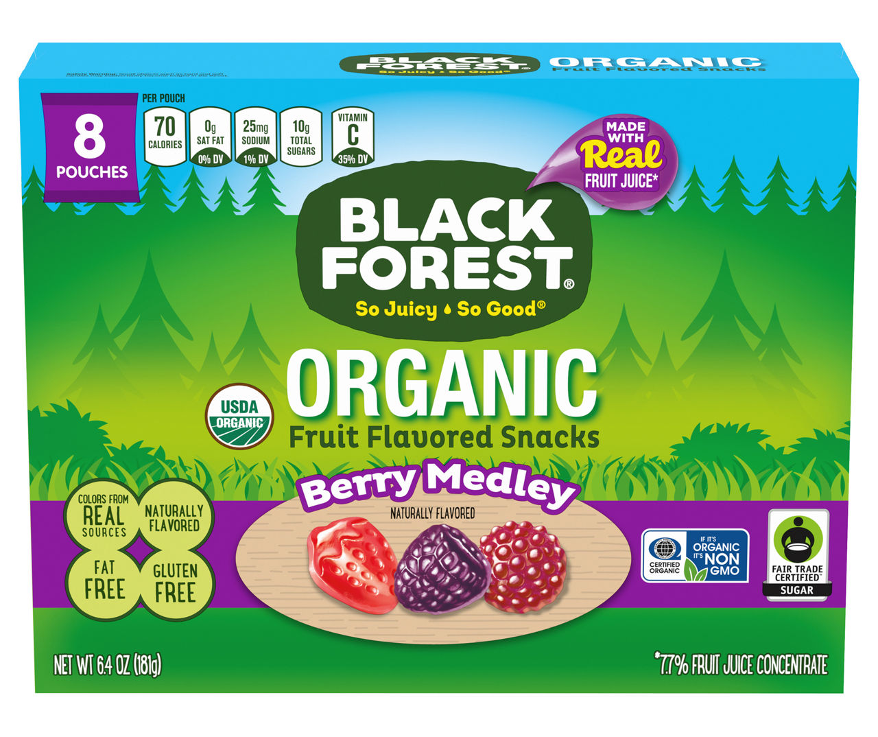 Black Forest BLACK FOREST Organic Berry Medley Fruit Flavored Snacks 8