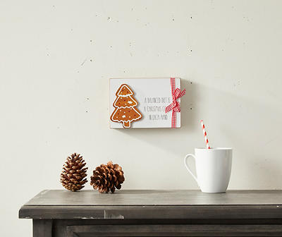 "A Balanced Diet Is a Christmas Cookie in Each Hand" White Tree Box Plaque