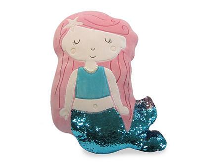 Pink Mermaid Shaped Decorative Pillow