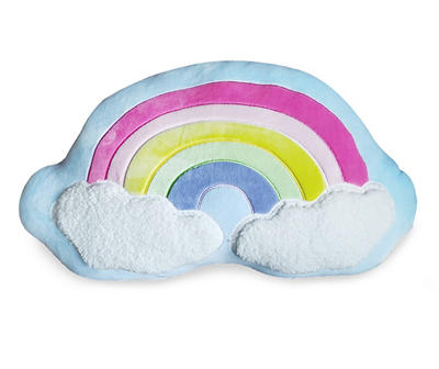 Blue & Pastel Rainbow Shaped Decorative Pillow