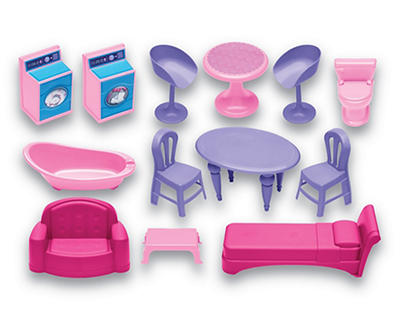 Pink & Purple 3-Story Doll House Set