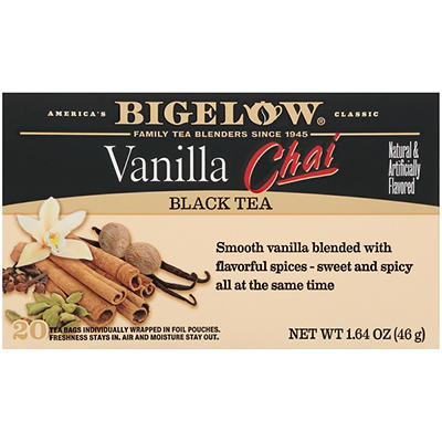Bigelow Tea Bags Vanilla Chai Black Tea 20 Tea Bags