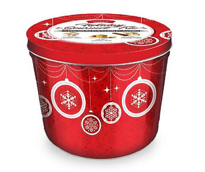 Red Ornaments Gourmet Holiday Popcorn Tin