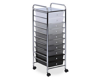 Ombre Shaded 10-Drawer Rolling Storage Cart