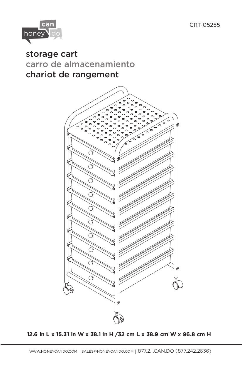 Honey-Can-Do Ombre Shaded 10-Drawer Rolling Storage Cart