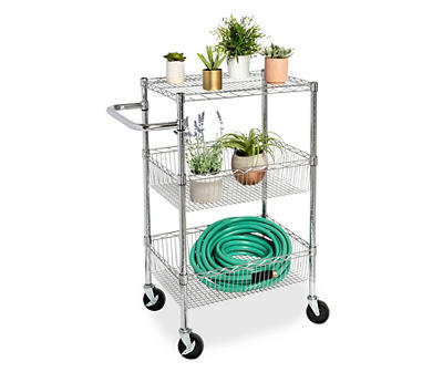 Chrome 3-Shelf Storage Cart