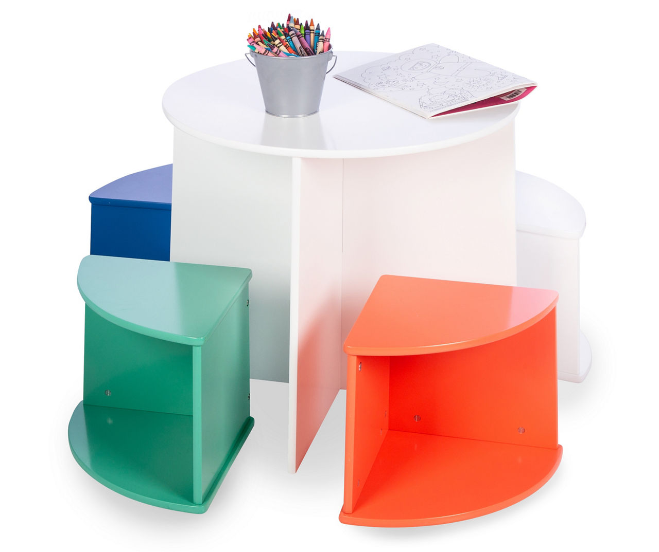 Dream Street Kids Round 5-Piece Storage Table Set