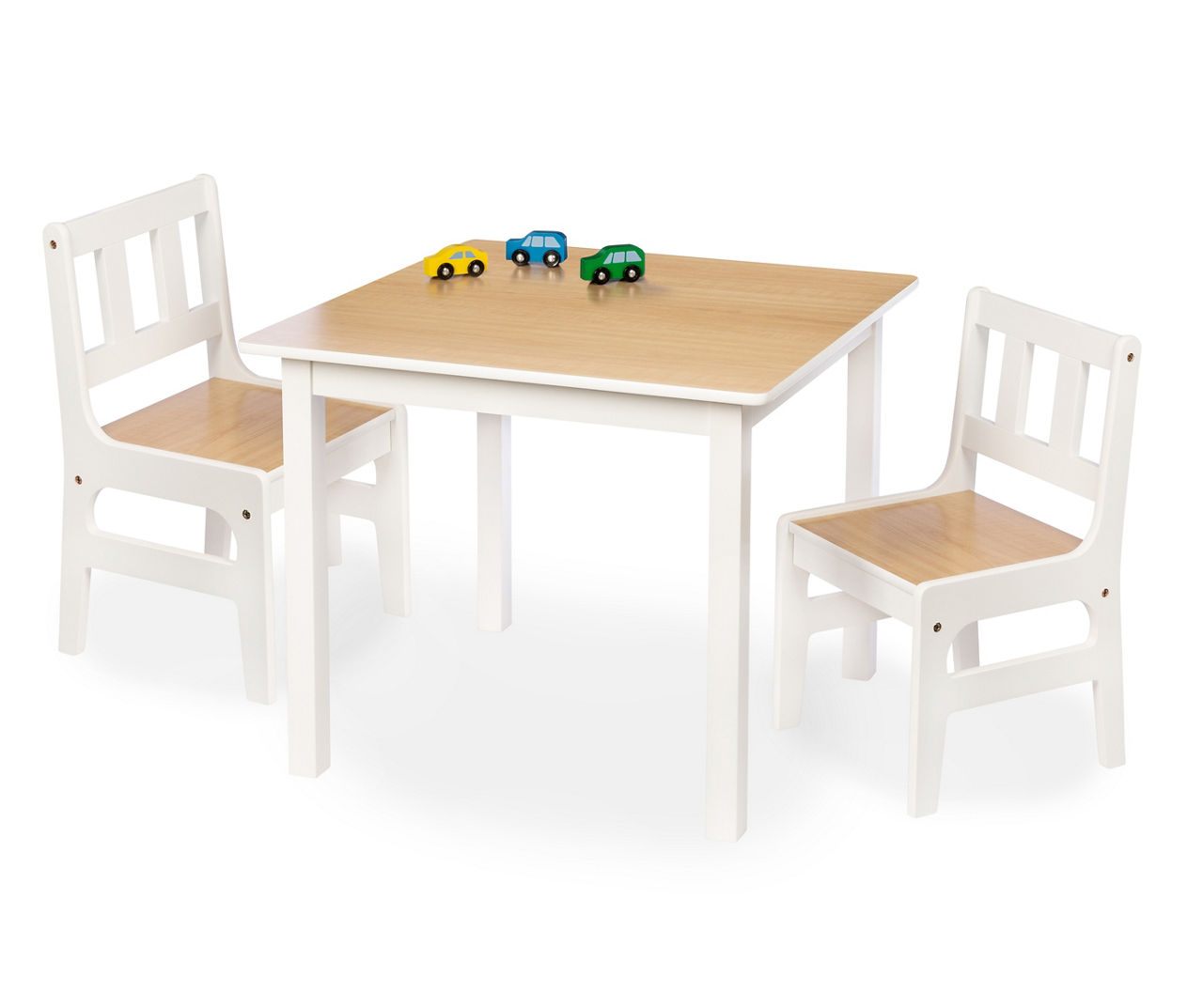 Honey Can Do Kids White Woodgrain 3 Piece Table Chairs Set