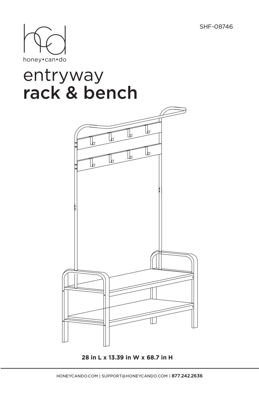 Honey-Can-Do Entry Rack & Bench
