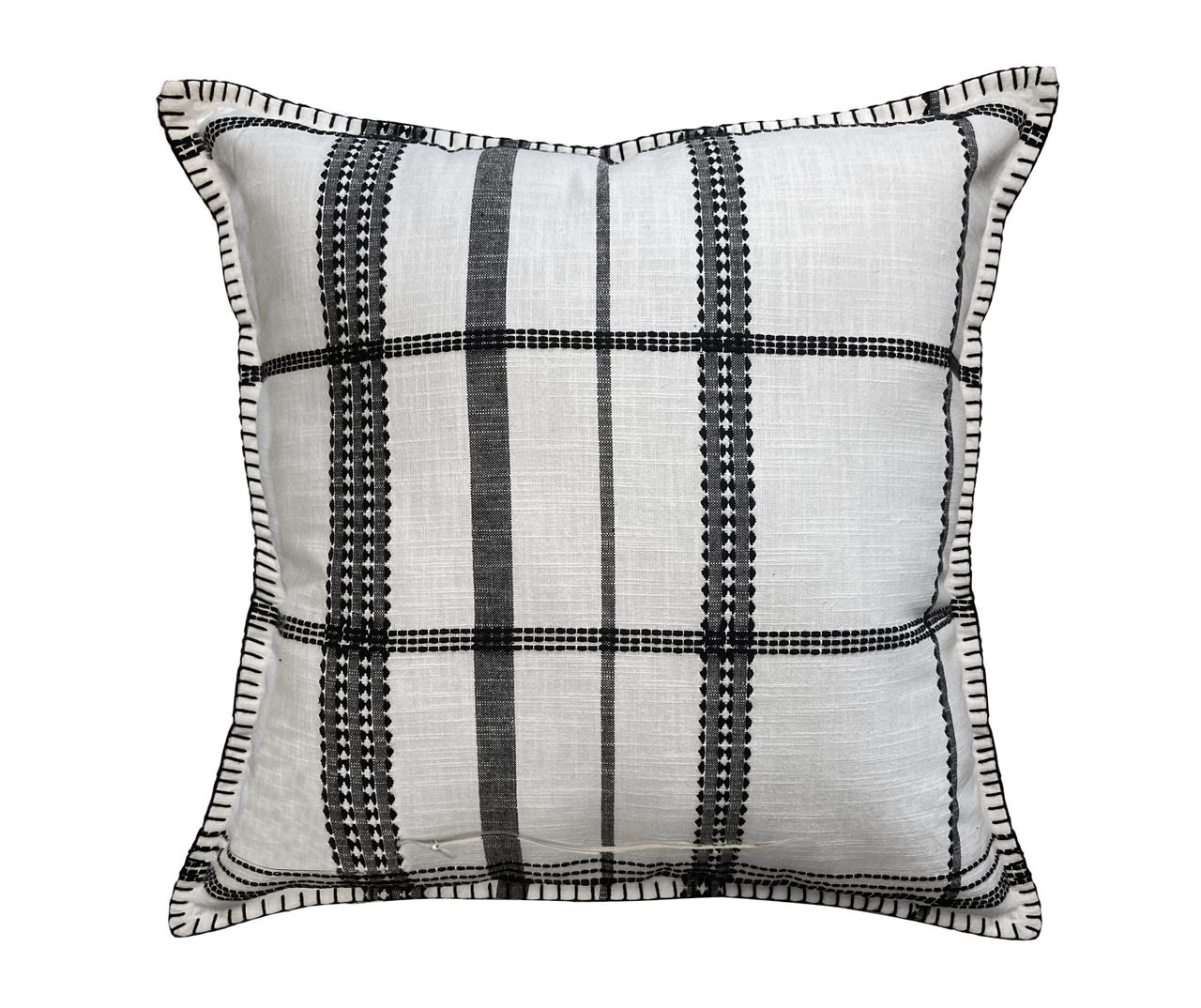 Black and white plaid throw outlet pillows